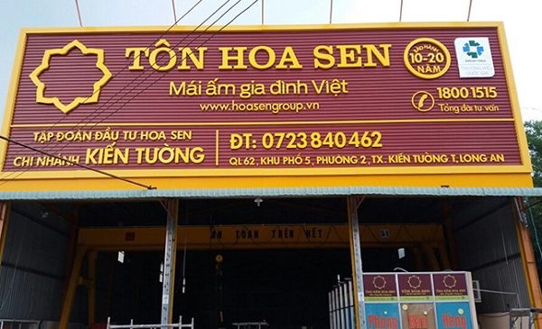 Mẫu Bảng Hiệu Tôn Sóng Quảng Cáo Đẹp, Ấn Tượng biển tôn hoa sen