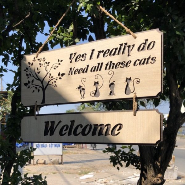 Mẫu Bảng Hiệu Treo Tường 2 Mặt Đẹp, Ấn Tượng Biển treo tường gỗ