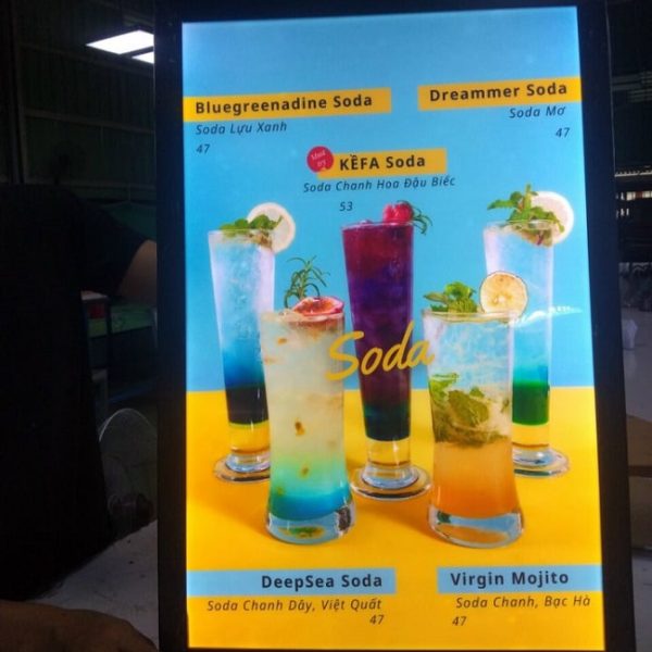 Mẫu Bảng Hiệu Sinh Tố Nước Ép Trái Cây Đẹp, Độc Đáo bảng hiệu hộp đèn sinh tố nước ép