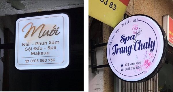 Mẫu Biển Quảng Cáo Phun Xăm Thẩm Mỹ Đẹp Biển vẫy phun xăm