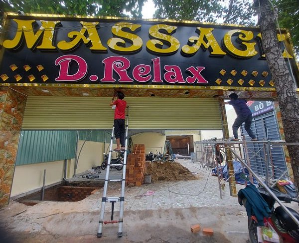Mẫu Bảng Hiệu Massage Body, Xong Hơi, Xoa Bóp Đẹp Thiết kế, thi công bảng hiệu massage