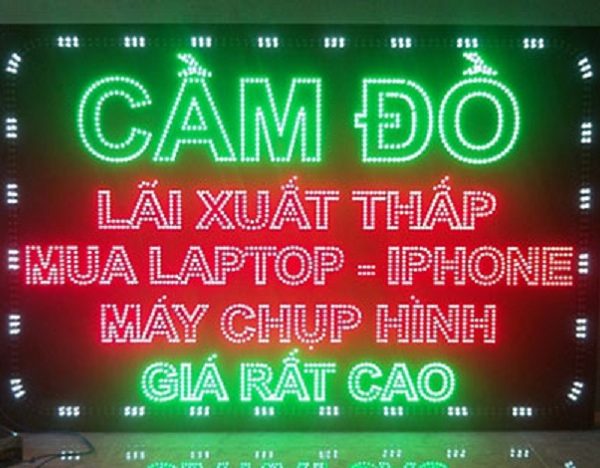 Mẫu Biển Hiệu Quảng Cáo Cầm Đồ Đẹp, Ấn Tượng biển hiệu đèn led tiệm cầm đồ