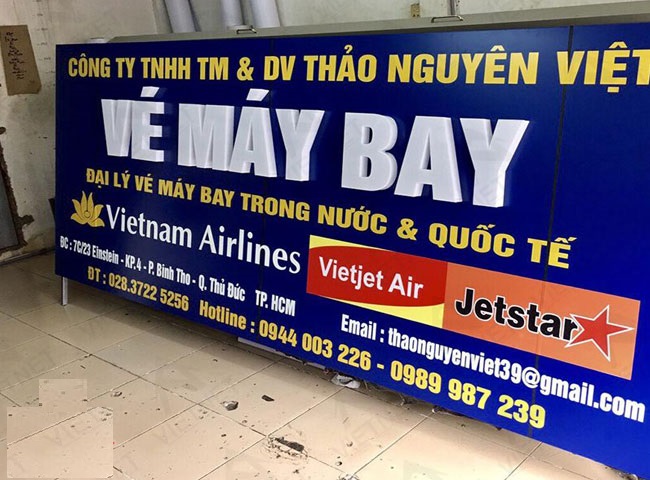 Mẫu Bảng Hiệu Phòng Bán Vé Máy Bay Chuyên Nghiệp mau bien ban ve may bay