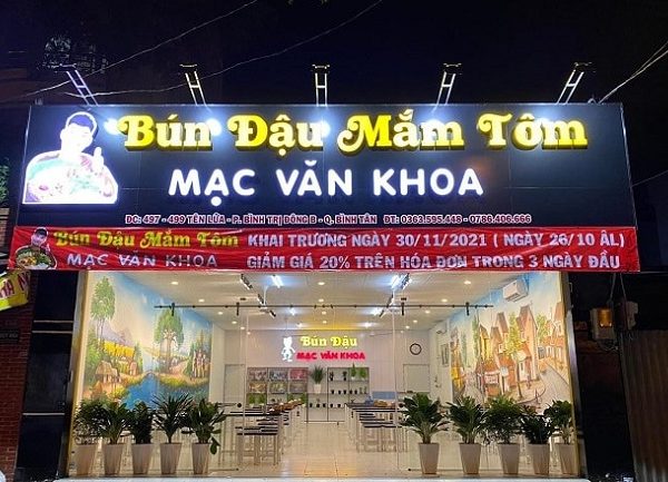 Mẫu Bảng Hiệu Bún Đậu Mắm Tôm Đẹp, Ấn Tượng Nhất Bảng hiệu bún đậu mica