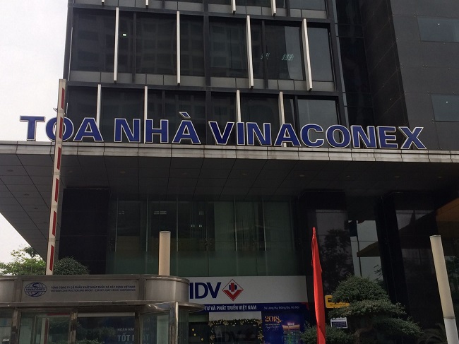 thi-cong-logo-toa-nha-vinaconex thi công bảng hiệu tòa nhà vinaconex