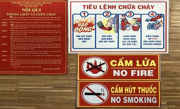 vai trò Bảng hiệu PCCC