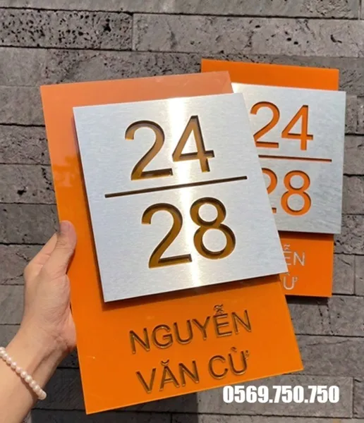 Biển số nhà bằng mica và alu đẹp 2026